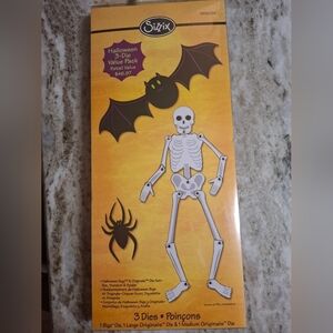 Sizzix Die Cut 656236 XL HALLOWEEN Jointed SKELETON BAT Spider 3D Retired NEW